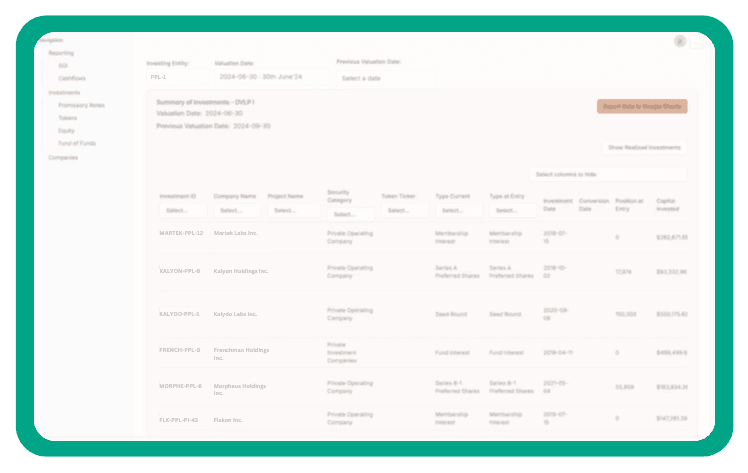 Recursive Studio VC Portfolio Management Tool